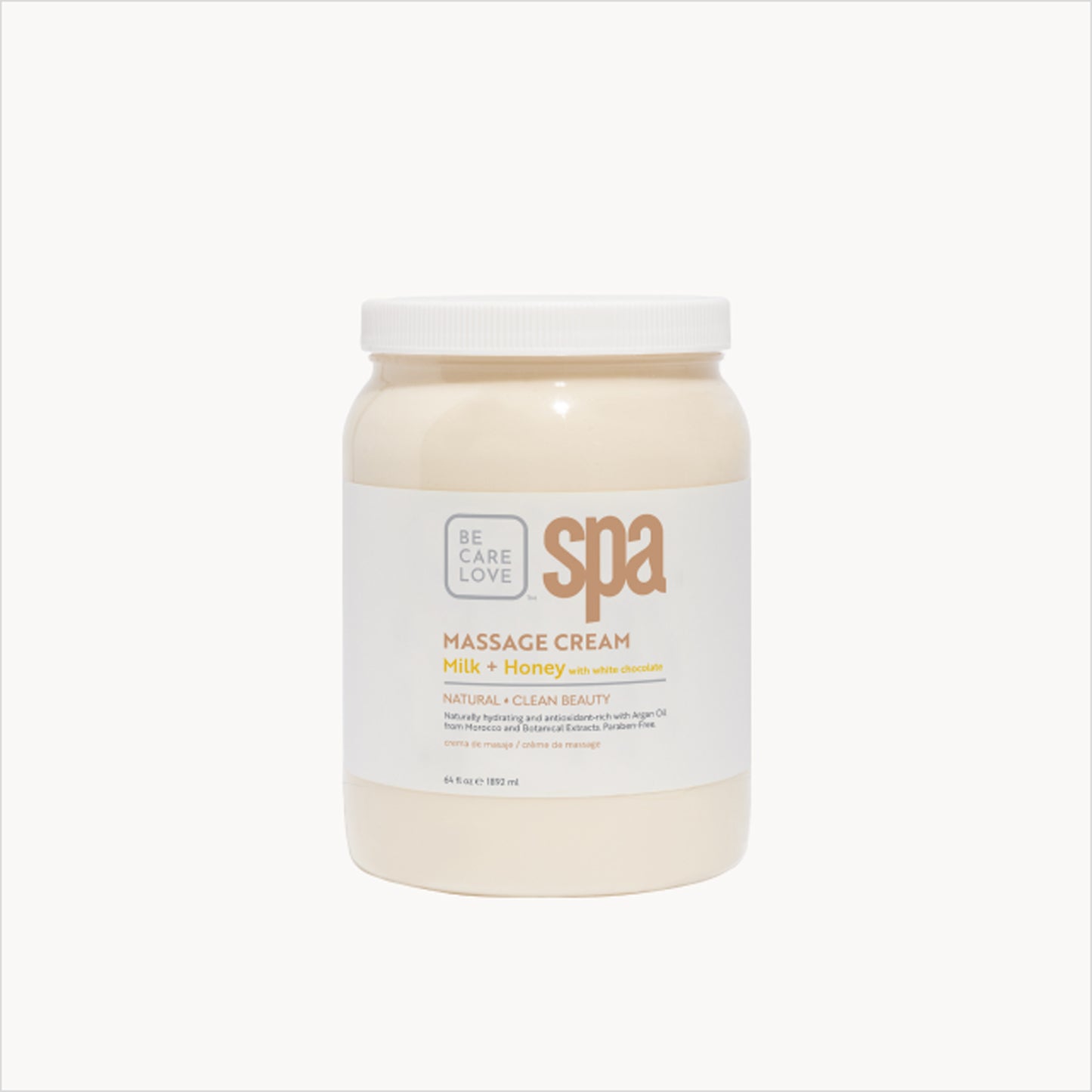 Nourishing massage cream with milk, honey, and white chocolate