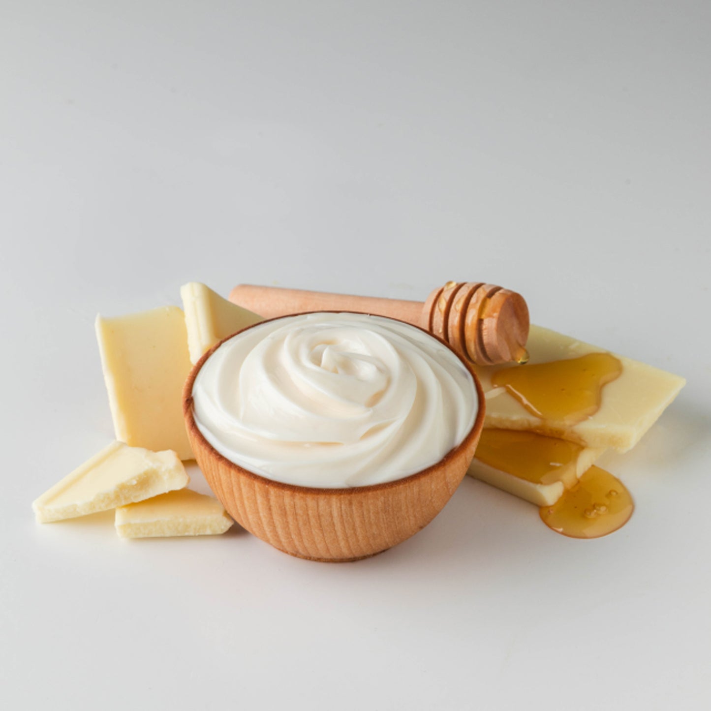 Nourishing massage cream with milk, honey, and white chocolate