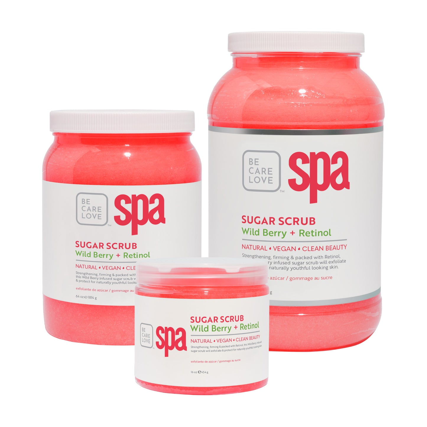 Exfoliating sugar scrub with wild berries and retinol for radiant, smooth skin