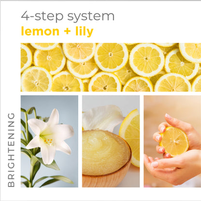 Brightening sugar scrub with lemon, lily, and kojic acid for smooth, glowing skin