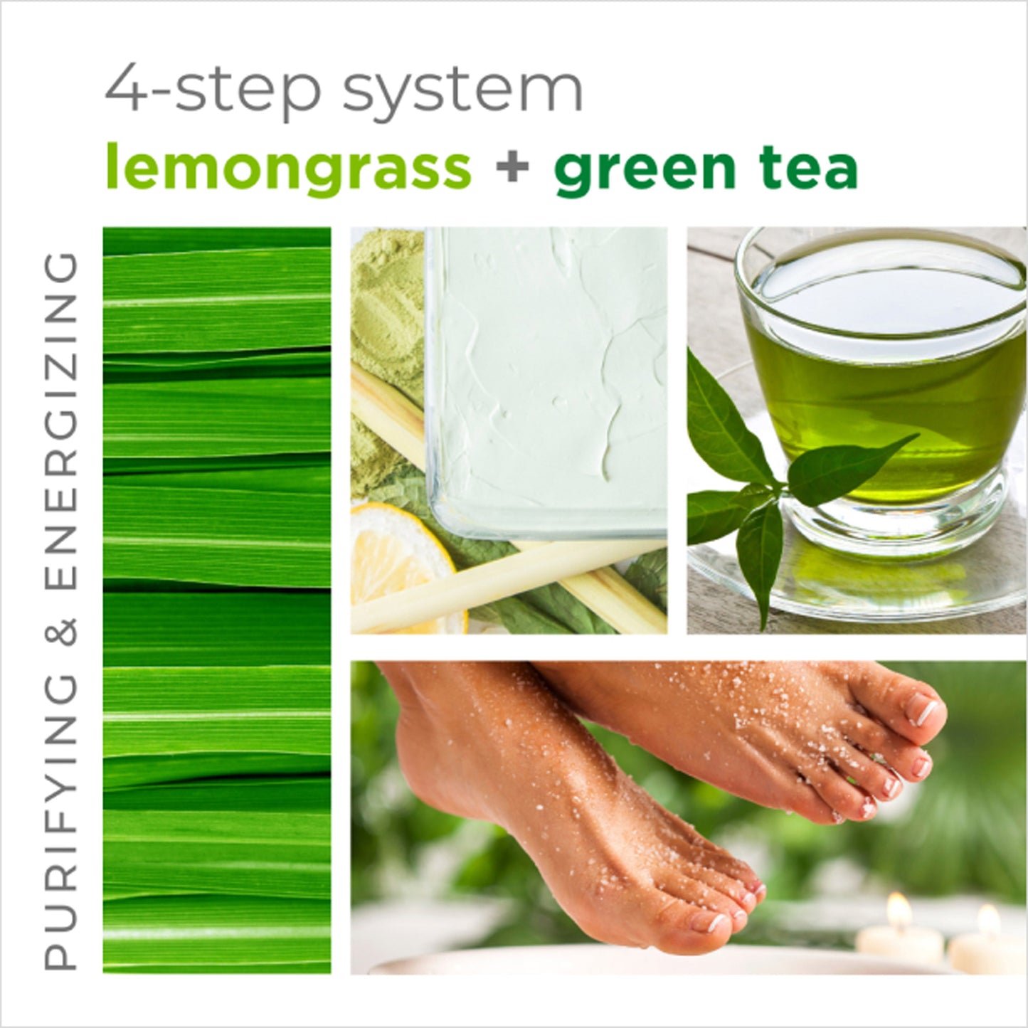 Detoxifying Dead Sea salt soak with lemongrass and green tea