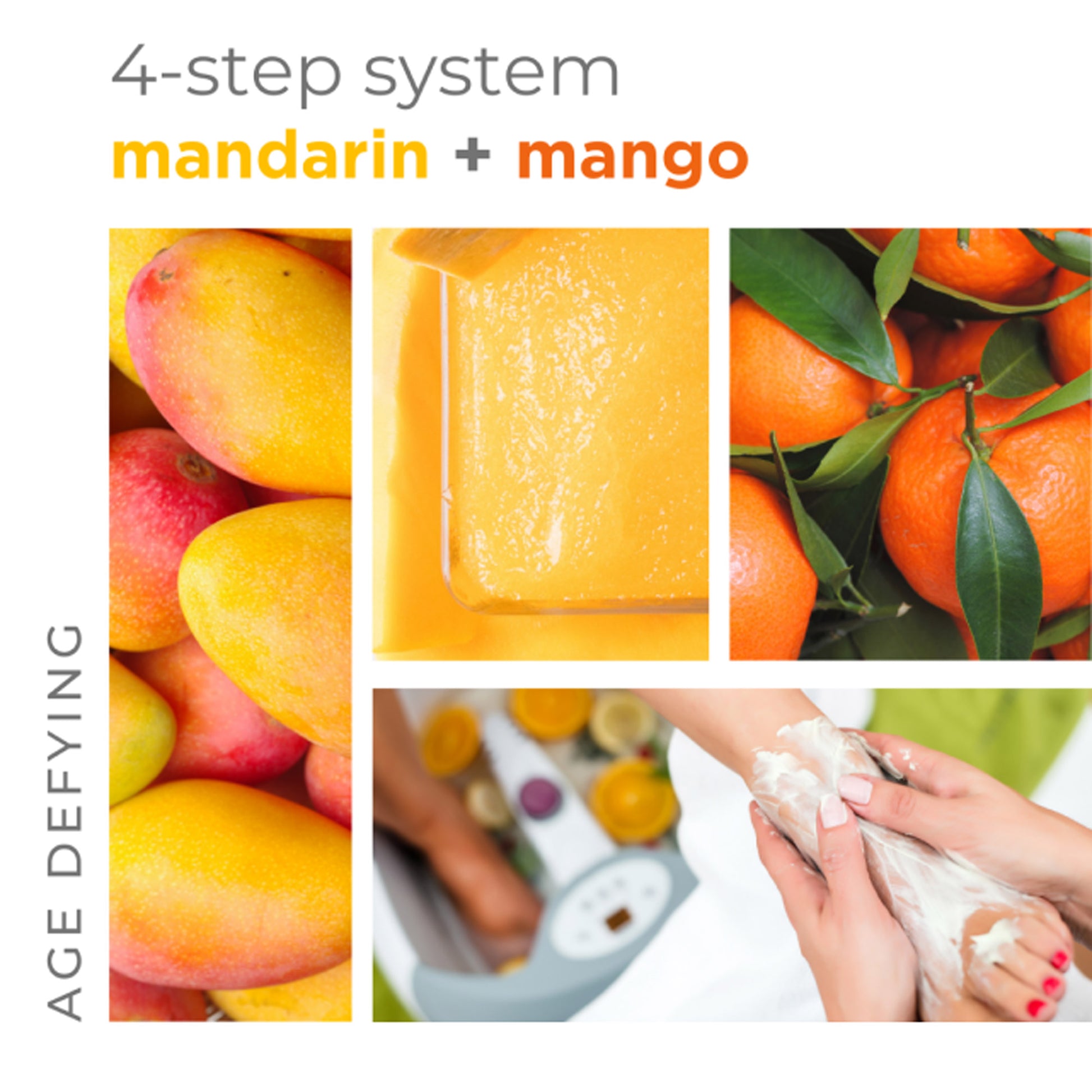 Organic mandarin and mango 4-step spa kit for brightening and hydrating skin