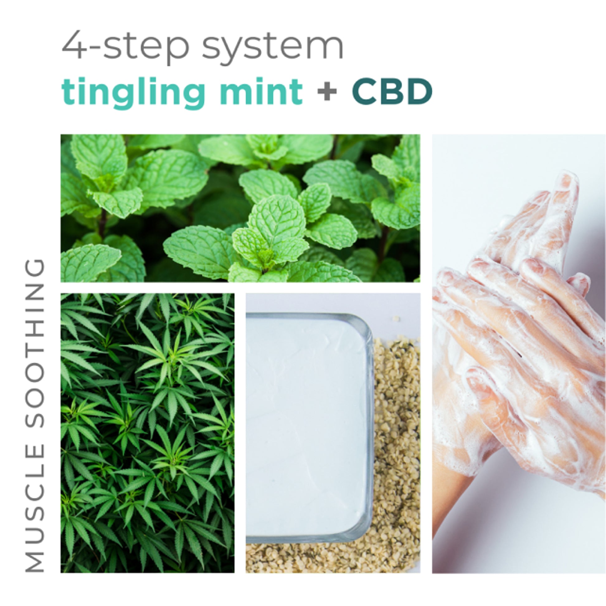 Cooling mint massage cream with organic hemp and peppermint
