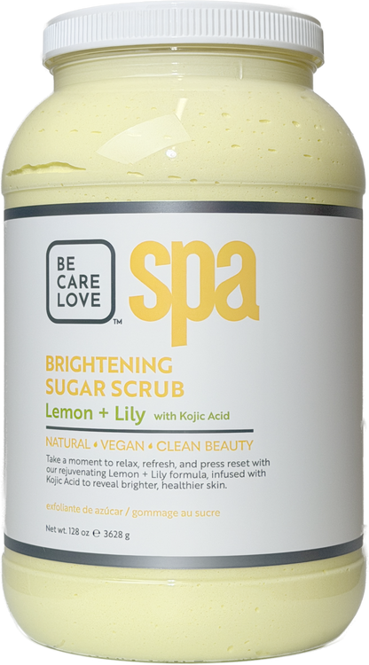 Brightening Lemon and Lily Sugar Scrub – Radiance-Boosting Body Exfoliator with Kojic Acid
