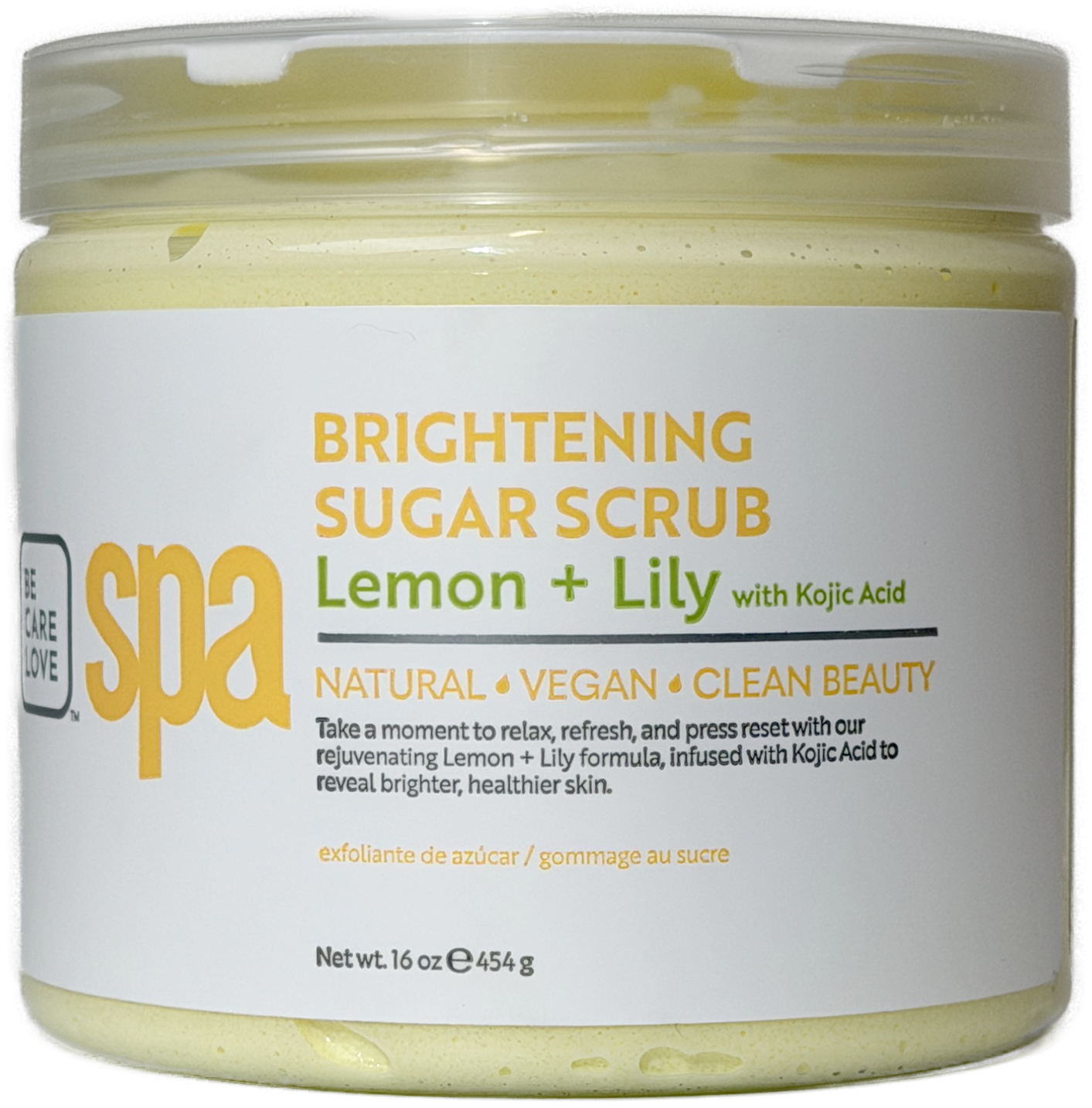 Brightening Lemon and Lily Sugar Scrub – Radiance-Boosting Body Exfoliator with Kojic Acid