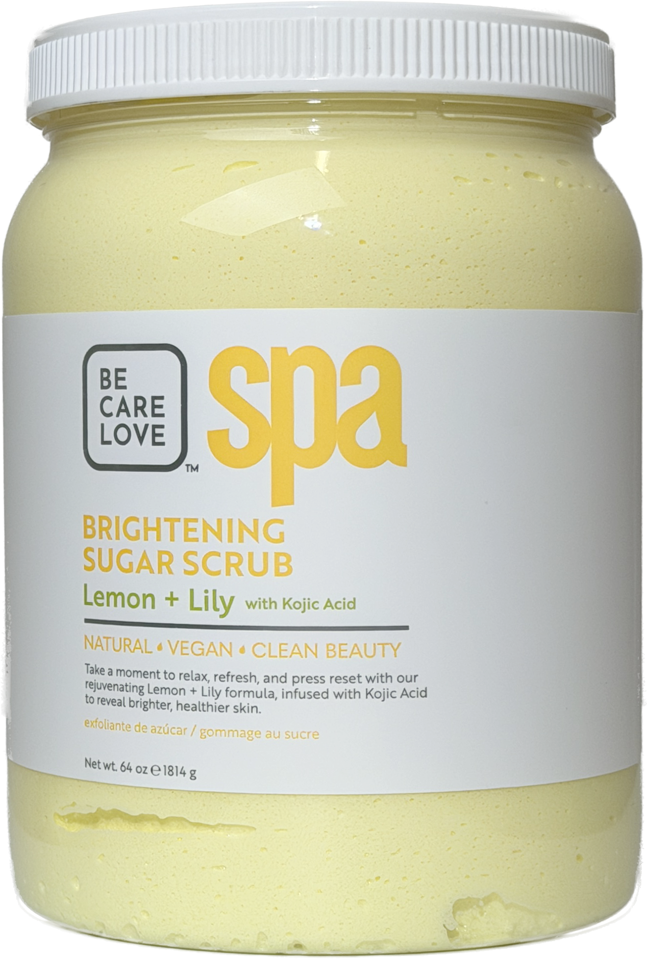 Brightening Lemon and Lily Sugar Scrub – Radiance-Boosting Body Exfoliator with Kojic Acid