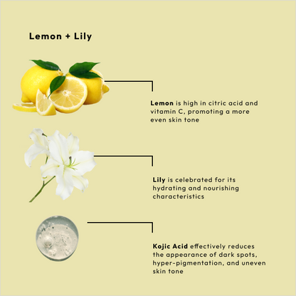 Brightening Lemon + Lily with Kojic Acid Moisture Mask
