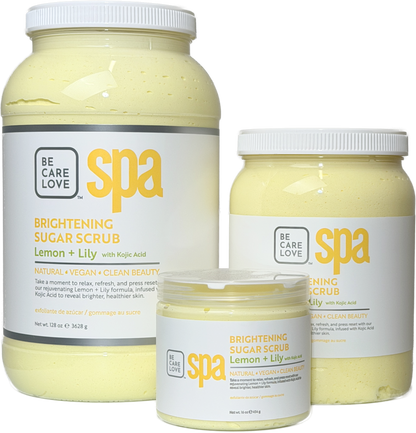 Brightening Lemon and Lily Sugar Scrub – Radiance-Boosting Body Exfoliator with Kojic Acid