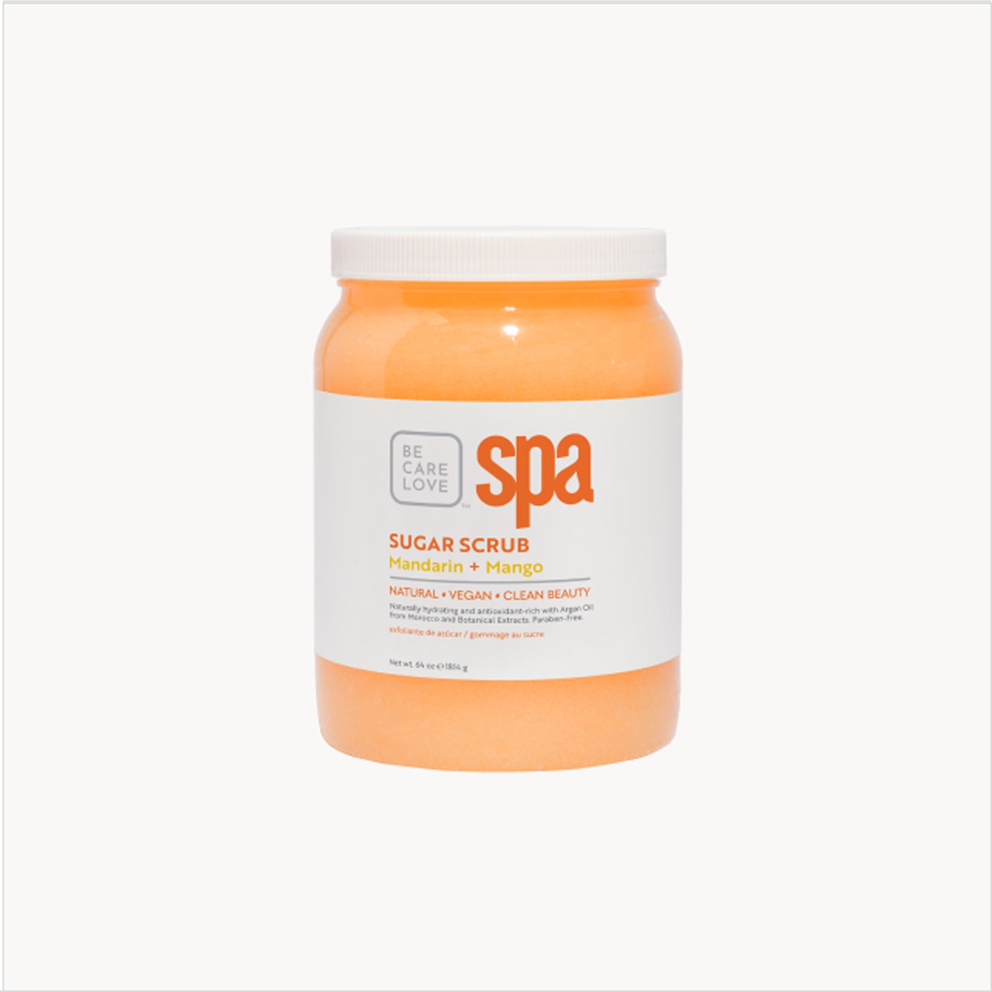 Citrus sugar scrub with mandarin, mango, and organic oils for radiant skin