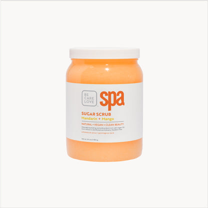Citrus sugar scrub with mandarin, mango, and organic oils for radiant skin