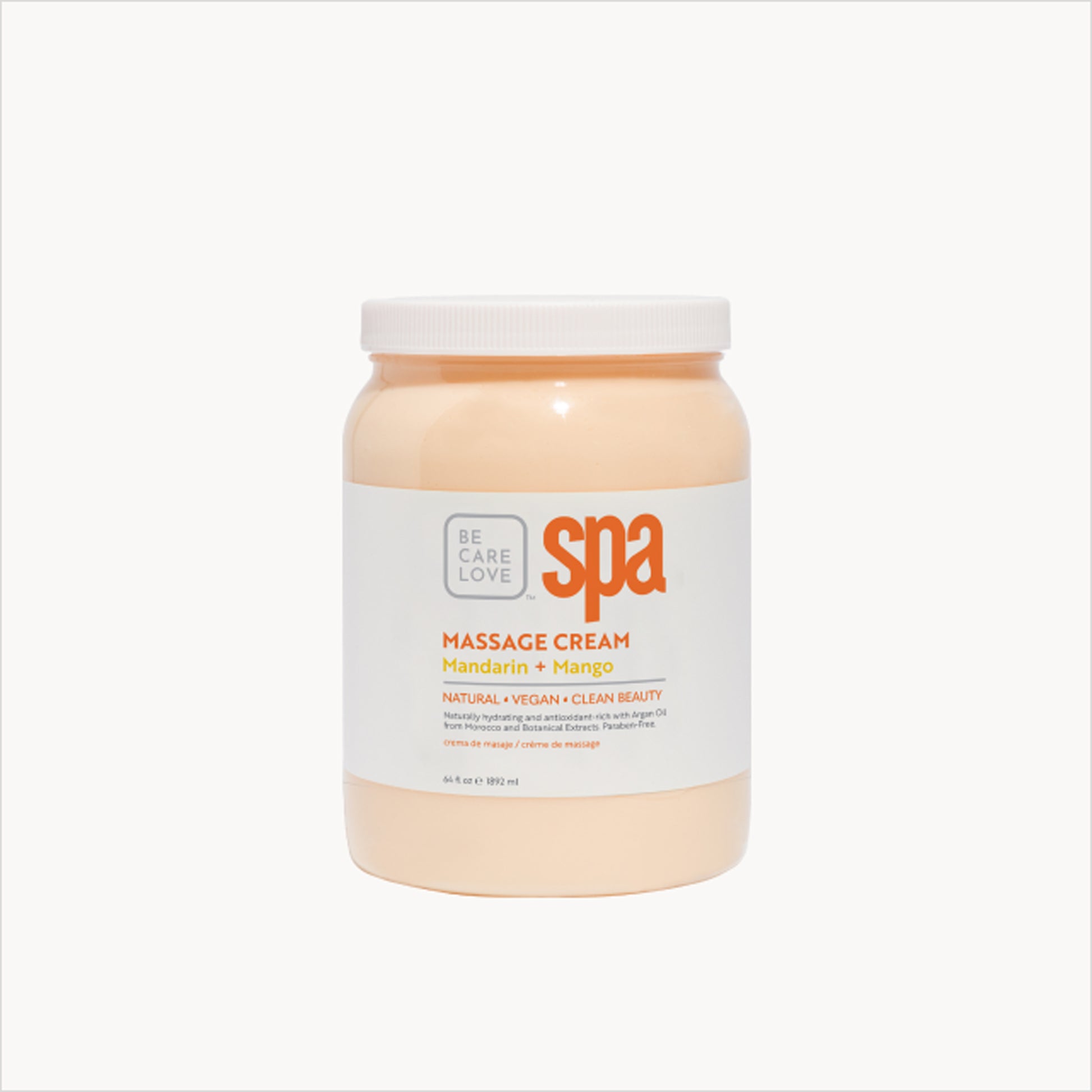 Moisturizing massage cream with mandarin, mango, and argan oil
