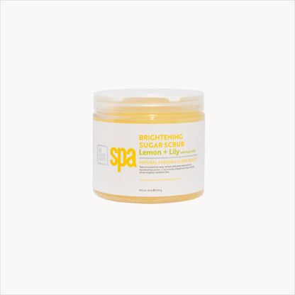 Brightening sugar scrub with lemon, lily, and kojic acid for smooth, glowing skin