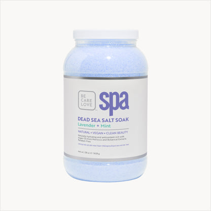 Lavender and mint Dead Sea salt soak for professional spa treatments