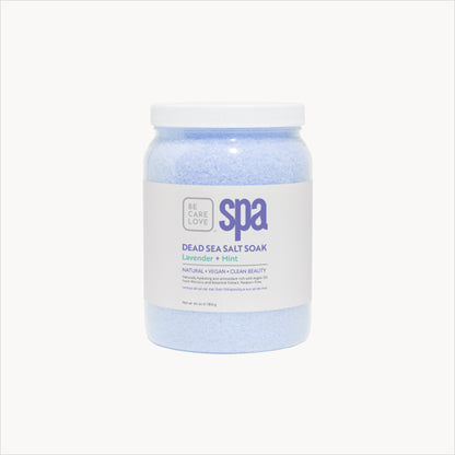 Lavender and mint Dead Sea salt soak for professional spa treatments