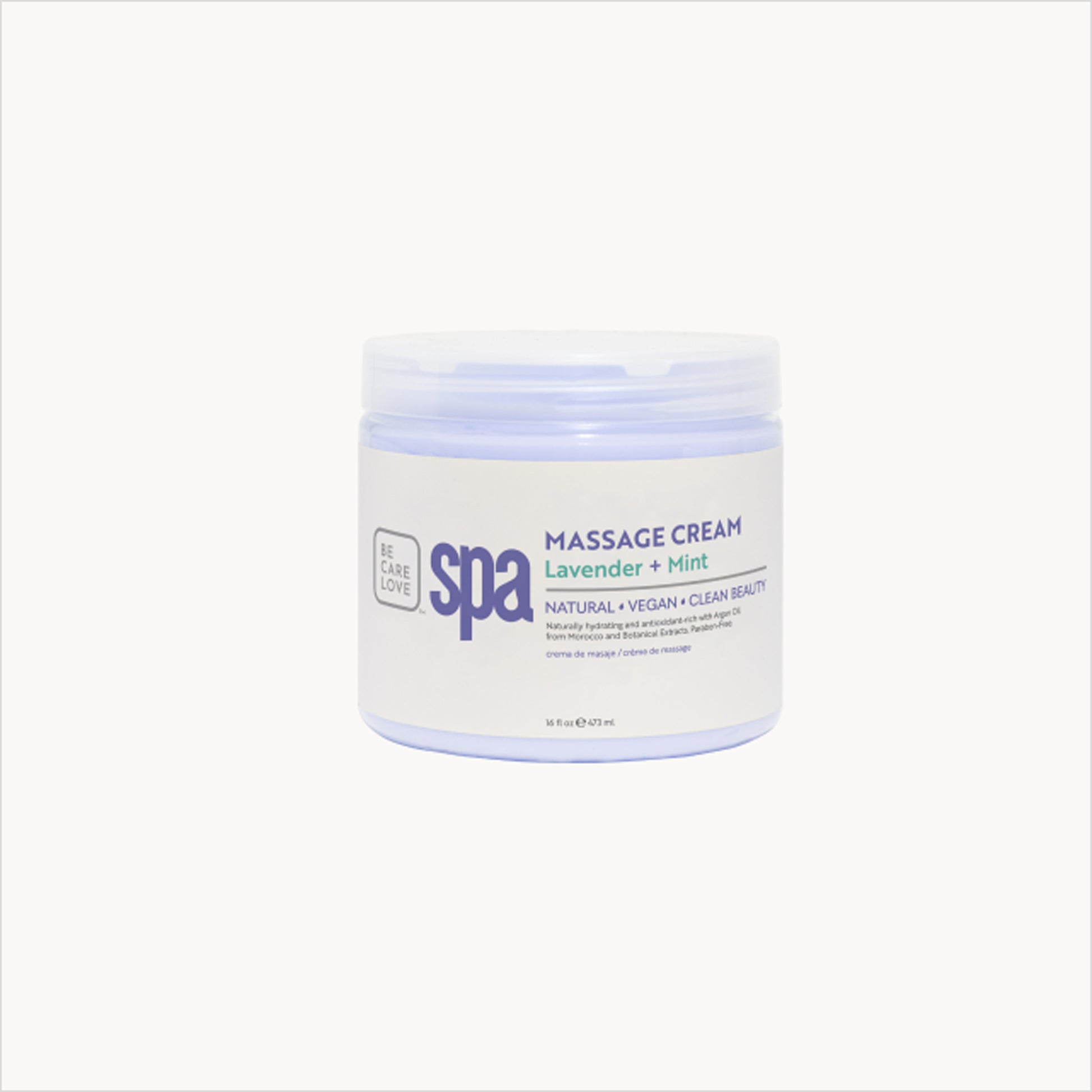 Hydrating massage cream with calming lavender and mint