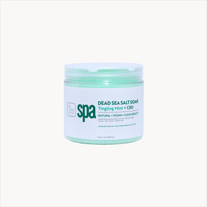 Revitalizing mint Dead Sea salt soak with hemp and eucalyptus