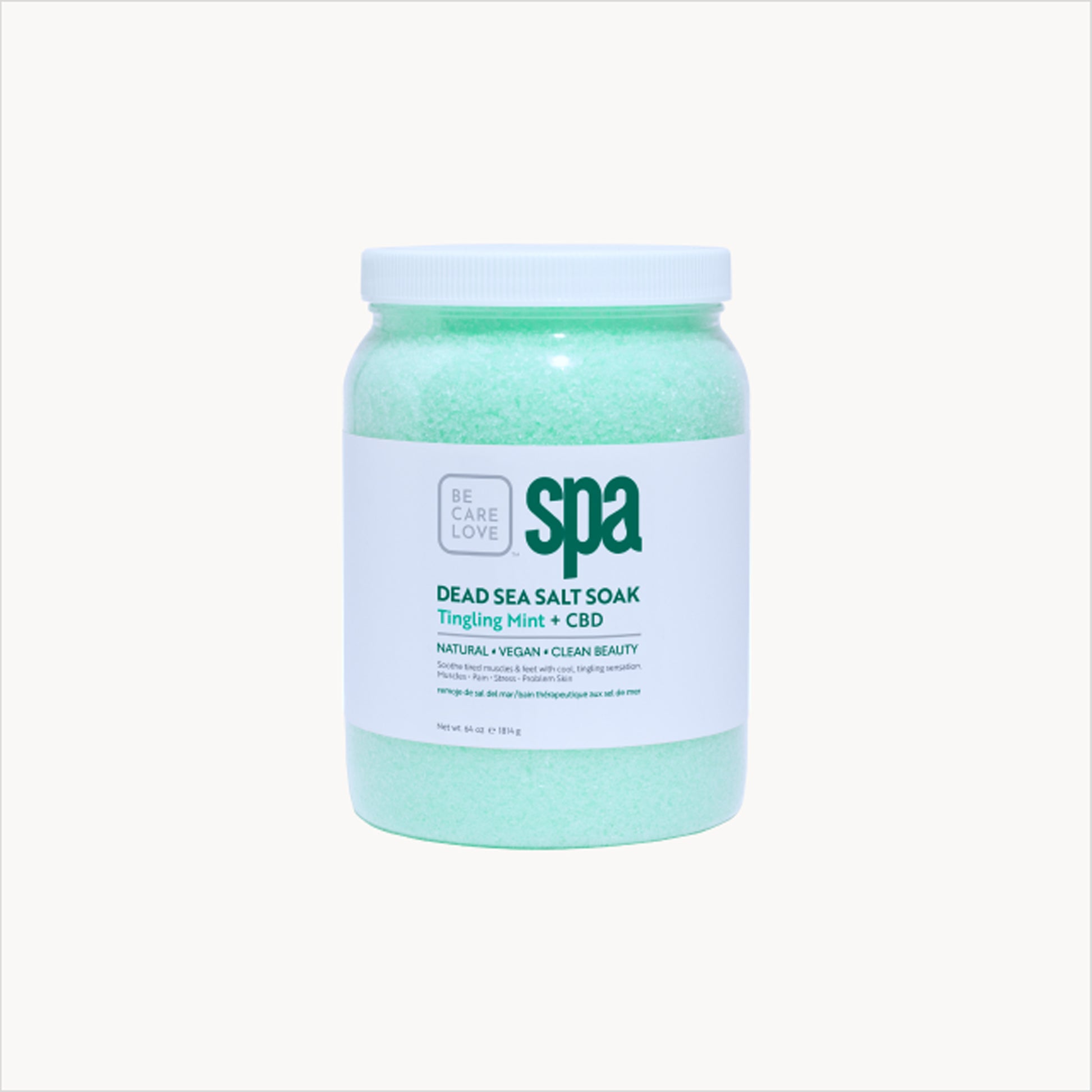 Revitalizing mint Dead Sea salt soak with hemp and eucalyptus