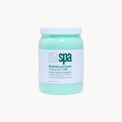 Revitalizing mint Dead Sea salt soak with hemp and eucalyptus