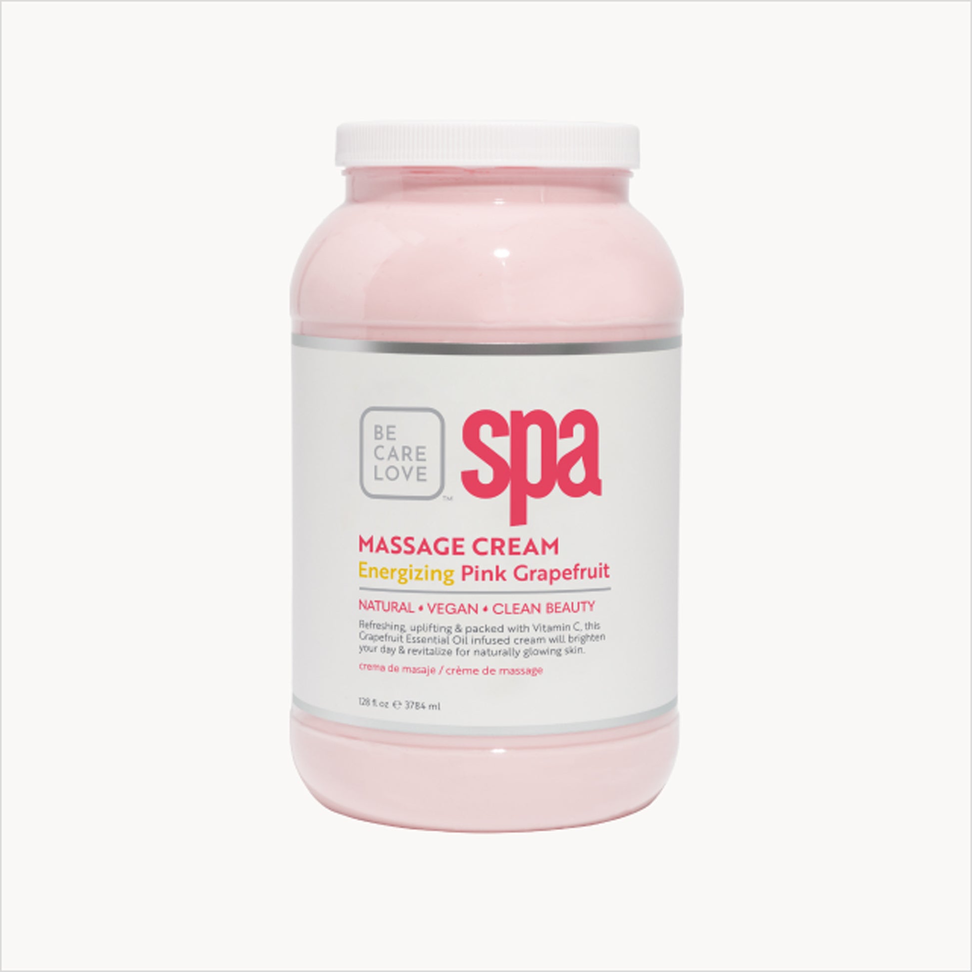 Pink grapefruit massage cream with argan oil and organic ingredients