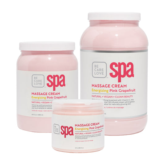 Pink grapefruit massage cream with argan oil and organic ingredients