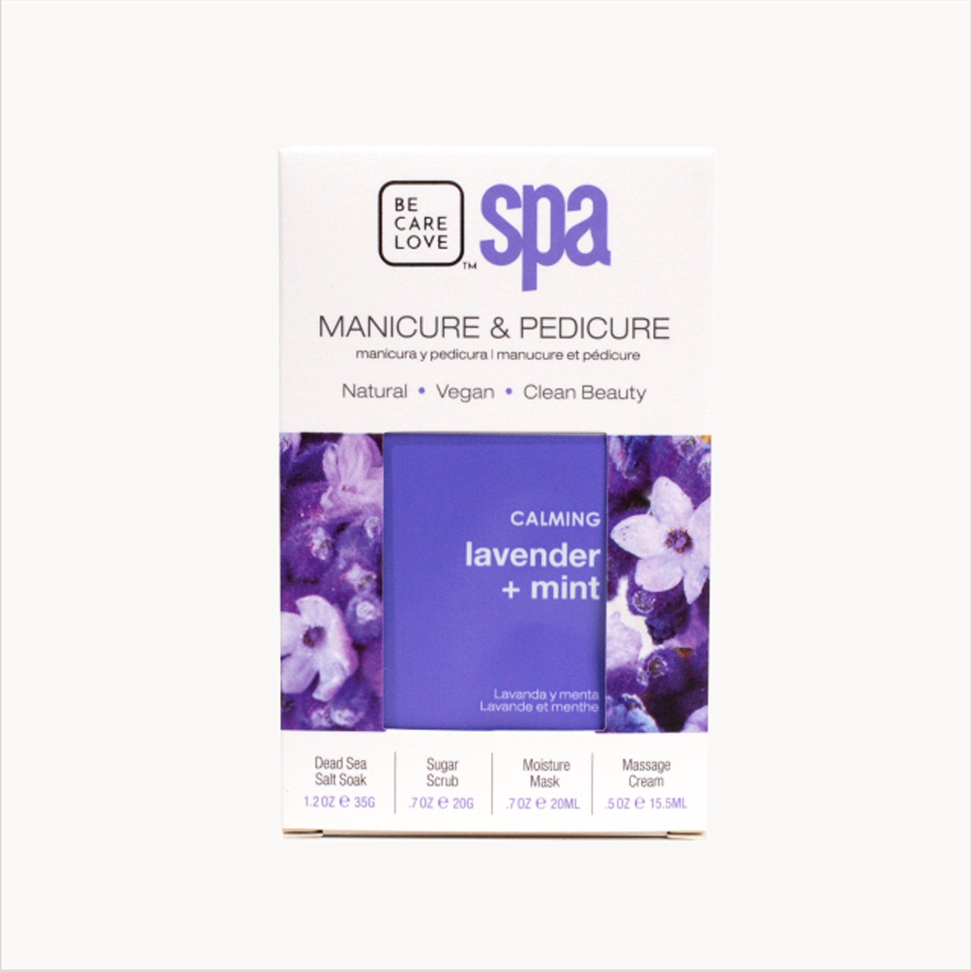 Lavender and mint 4-step calming manicure and pedicure set