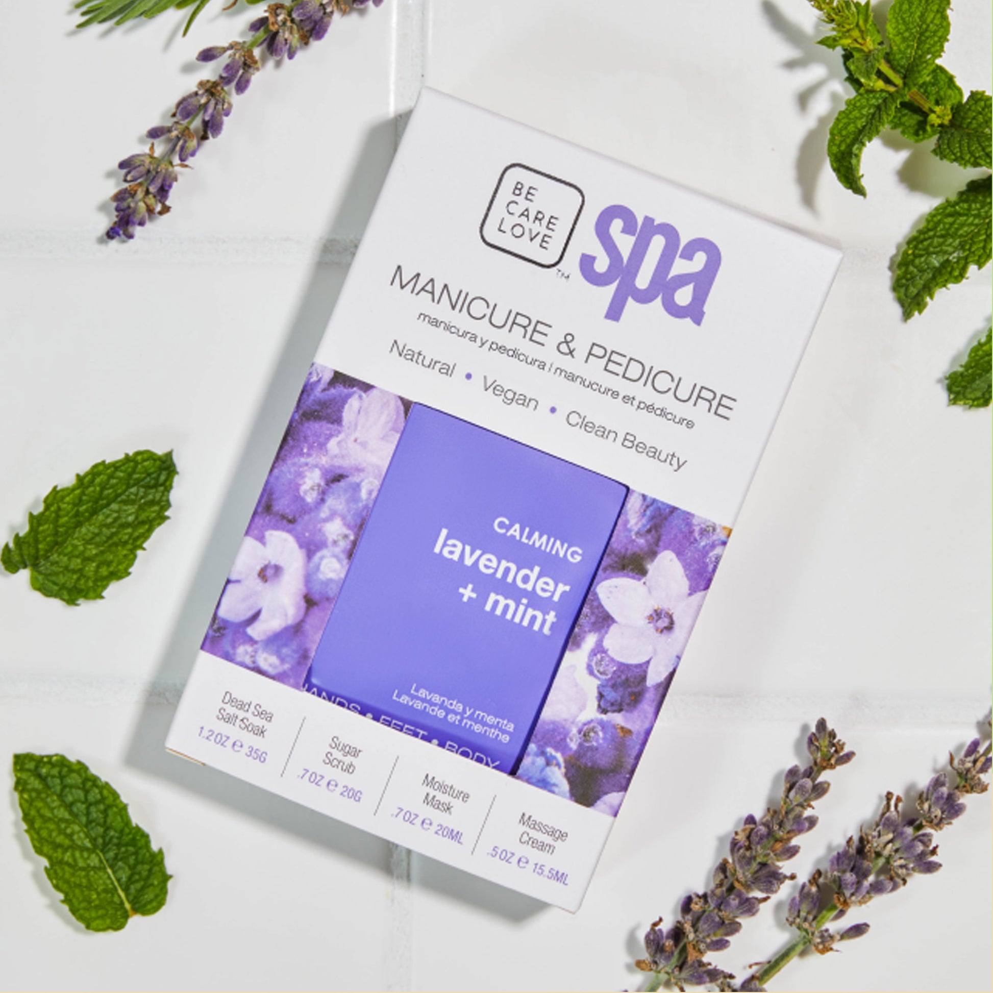 Lavender and mint 4-step calming manicure and pedicure set