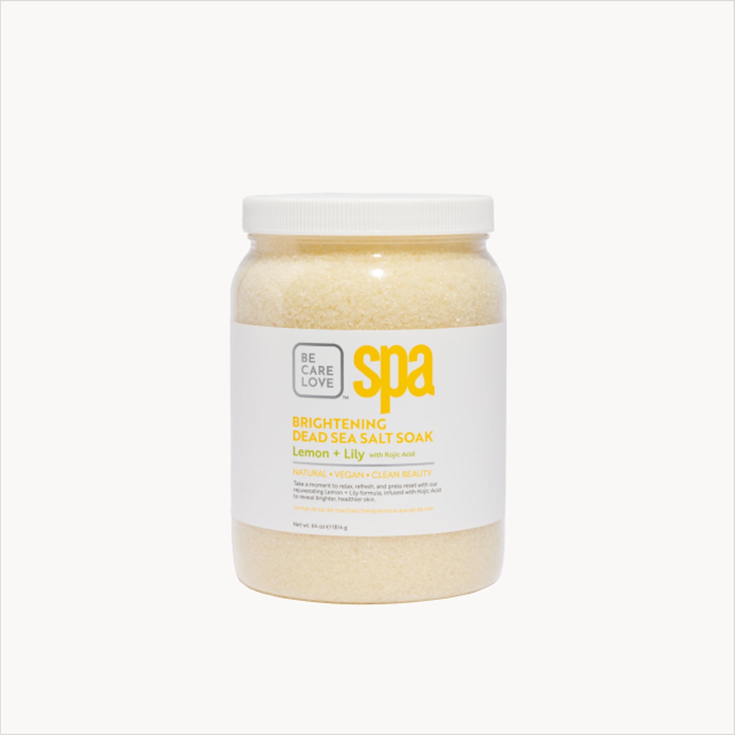 Brightening Dead Sea salt soak with lemon, lily, and kojic acid