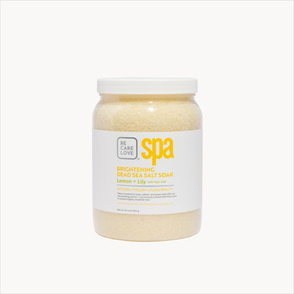 Brightening Dead Sea salt soak with lemon, lily, and kojic acid