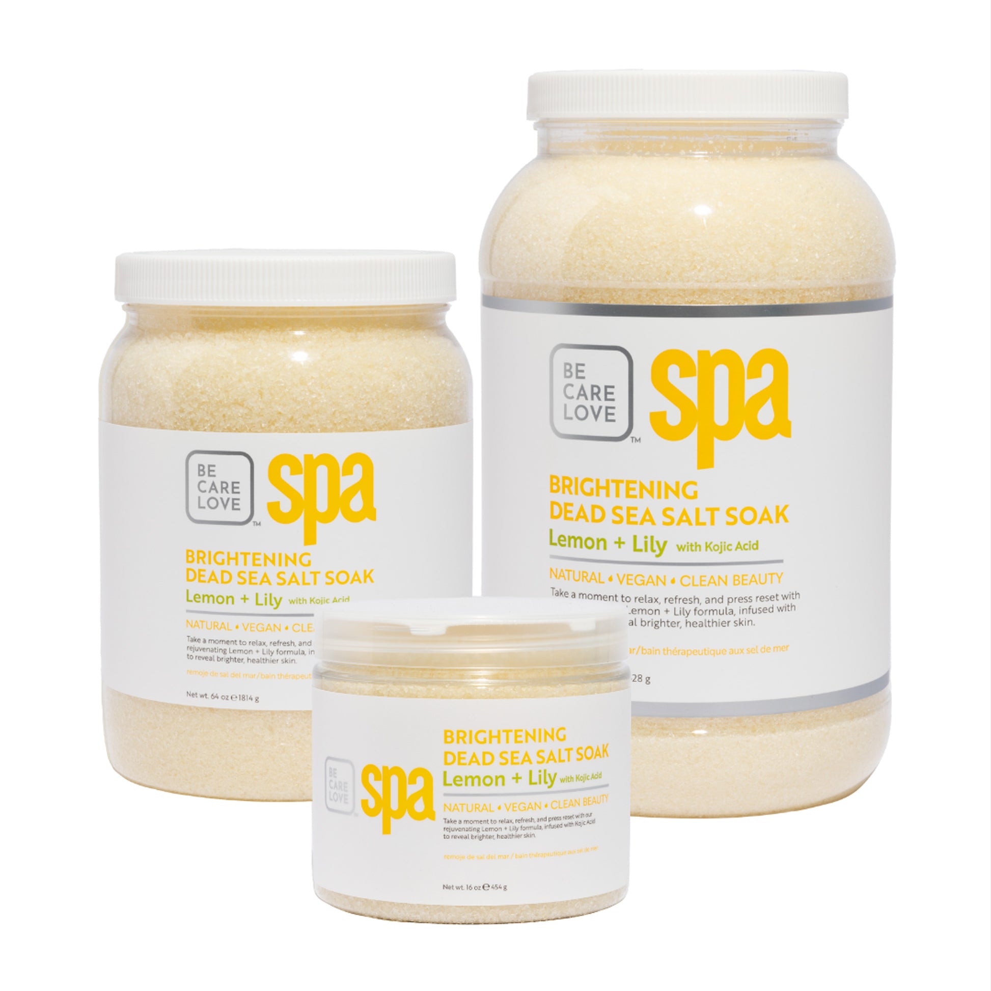 Brightening Dead Sea salt soak with lemon, lily, and kojic acid