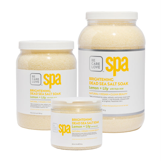 Brightening Dead Sea salt soak with lemon, lily, and kojic acid