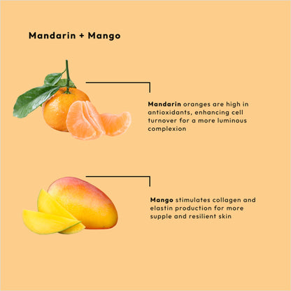 Moisturizing massage cream with mandarin, mango, and argan oil