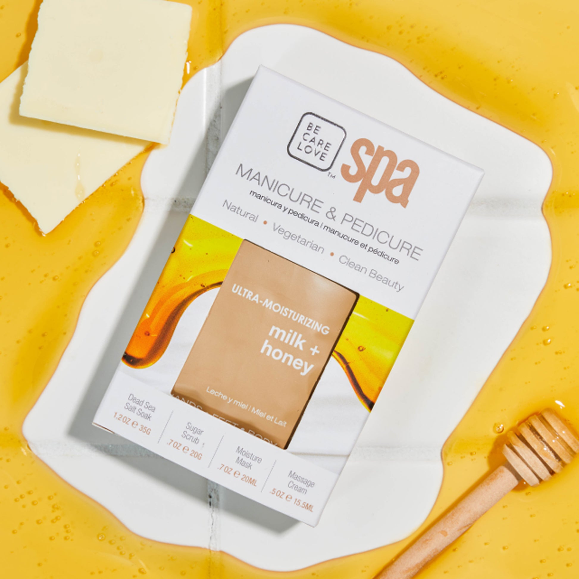 Milk, honey, and white chocolate 4-step ultra-moisturizing manicure and pedicure set