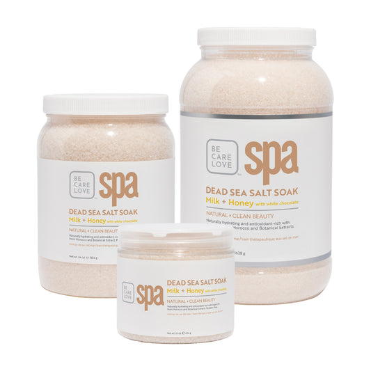 Moisturizing milk and honey Dead Sea salt soak with white chocolate
