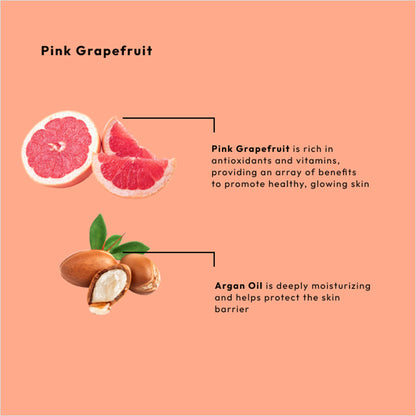 Pink grapefruit massage cream with argan oil and organic ingredients