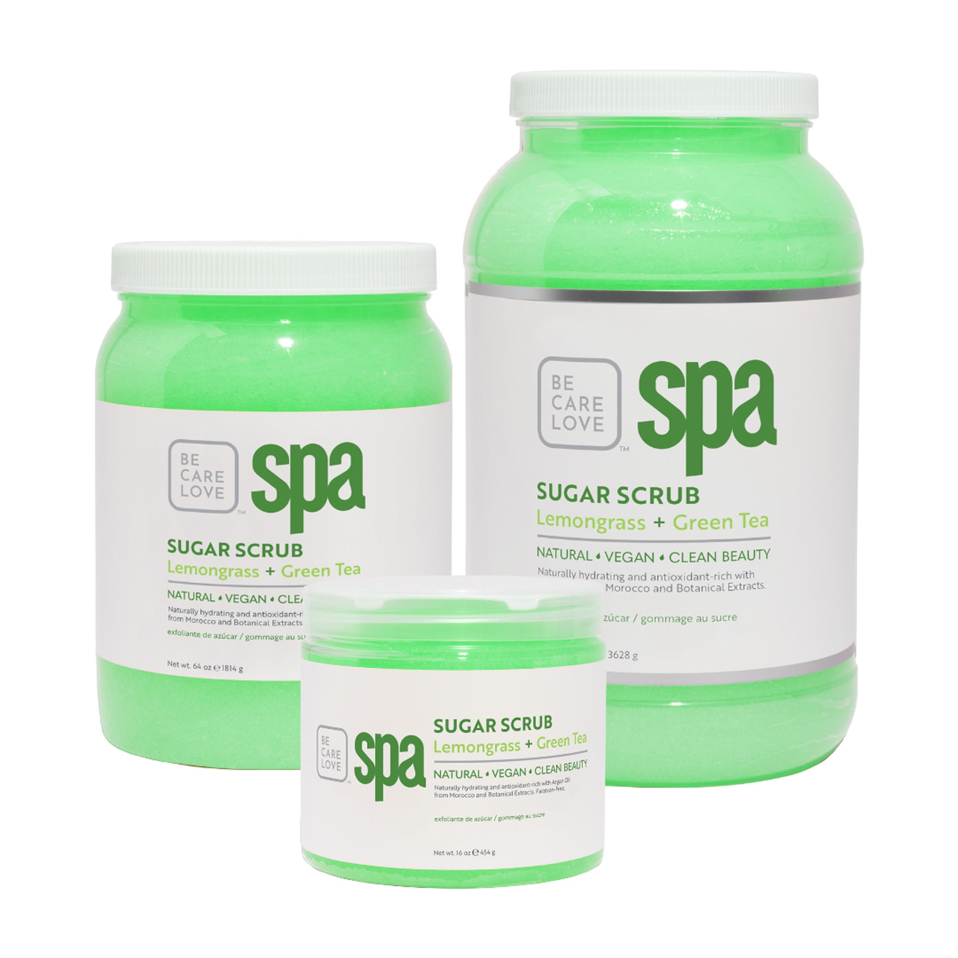 Botanical sugar scrub with lemongrass and green tea for exfoliating and refreshing skin