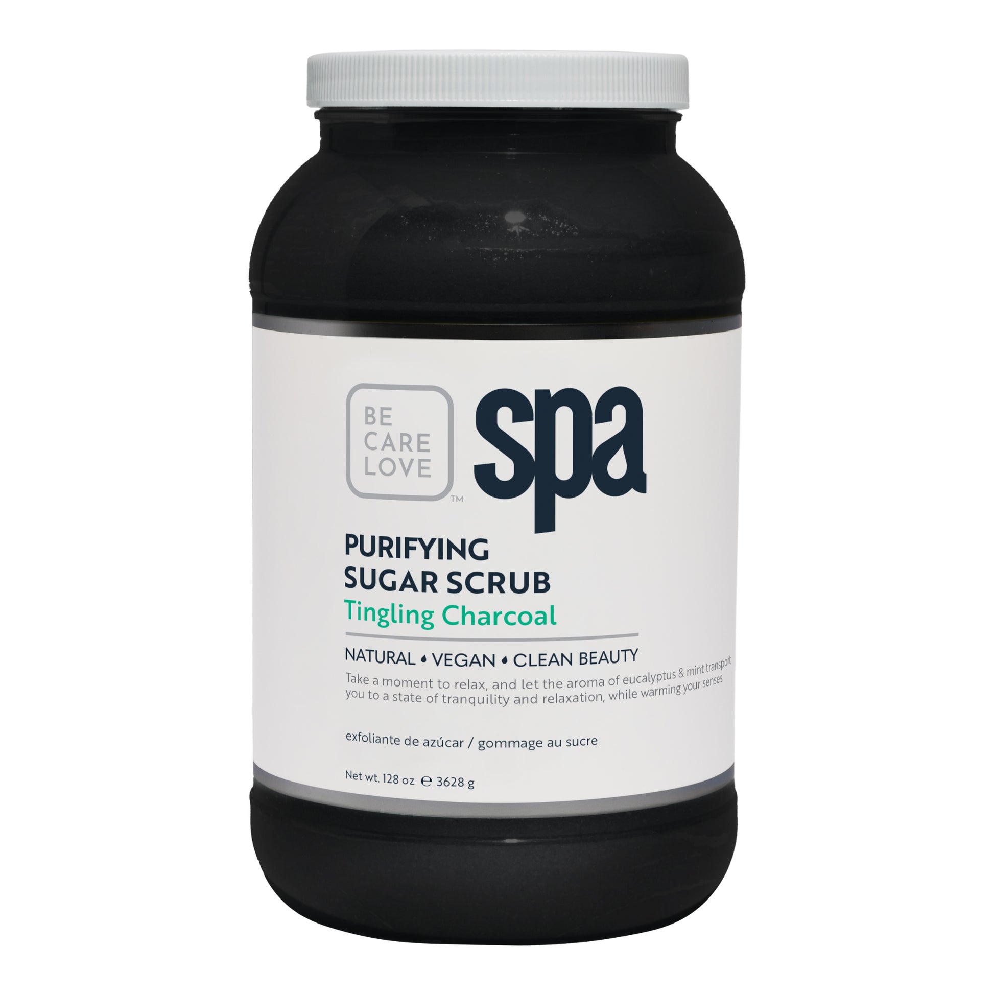 Charcoal sugar scrub with mint and ginger for exfoliating and refreshing skin