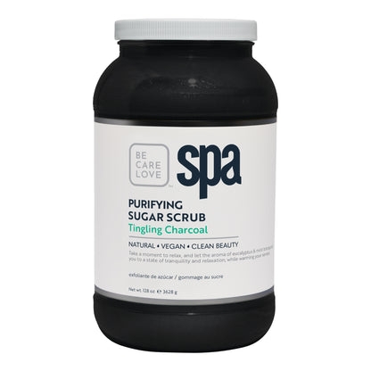 Charcoal sugar scrub with mint and ginger for exfoliating and refreshing skin