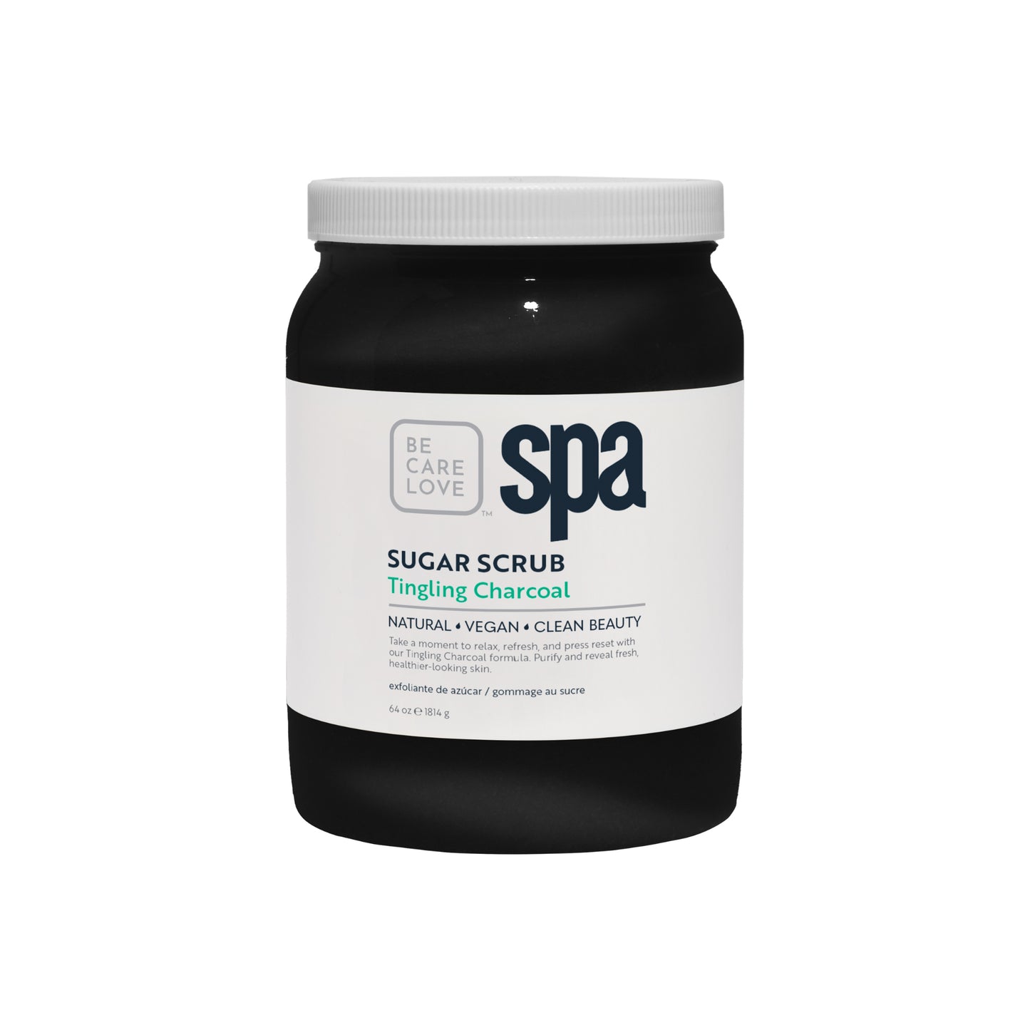 Charcoal sugar scrub with mint and ginger for exfoliating and refreshing skin