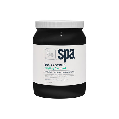 Charcoal sugar scrub with mint and ginger for exfoliating and refreshing skin