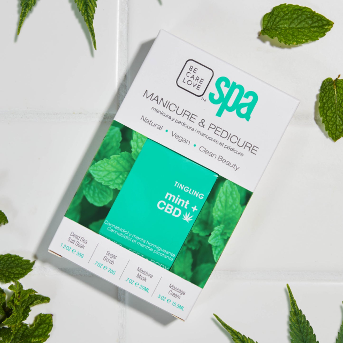 Mint-infused 4-step cooling manicure and pedicure set