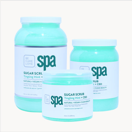 Mint sugar scrub with hemp and essential oils for exfoliating and moisturizing