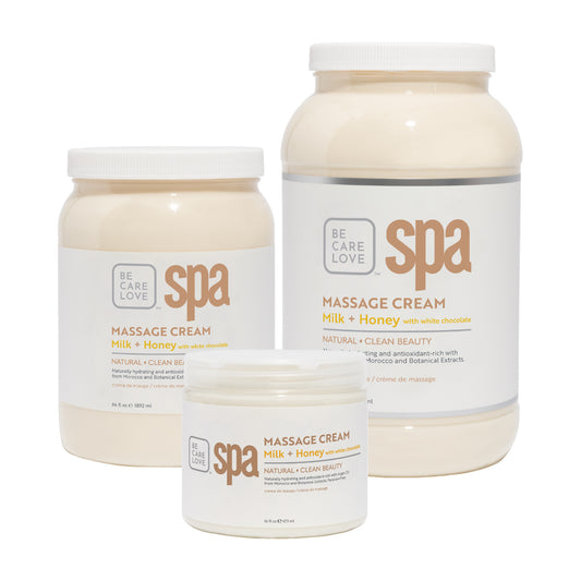 Nourishing massage cream with milk, honey, and white chocolate