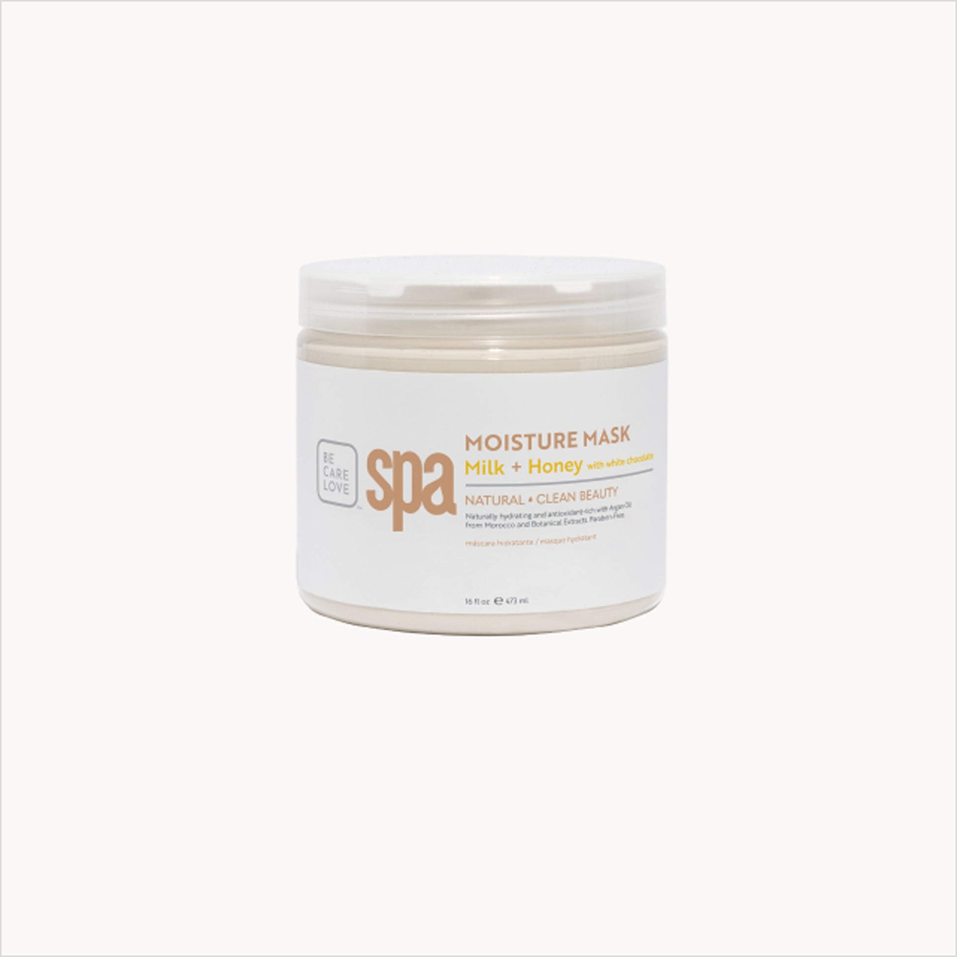 Moisturizing milk and honey clay mask with white chocolate